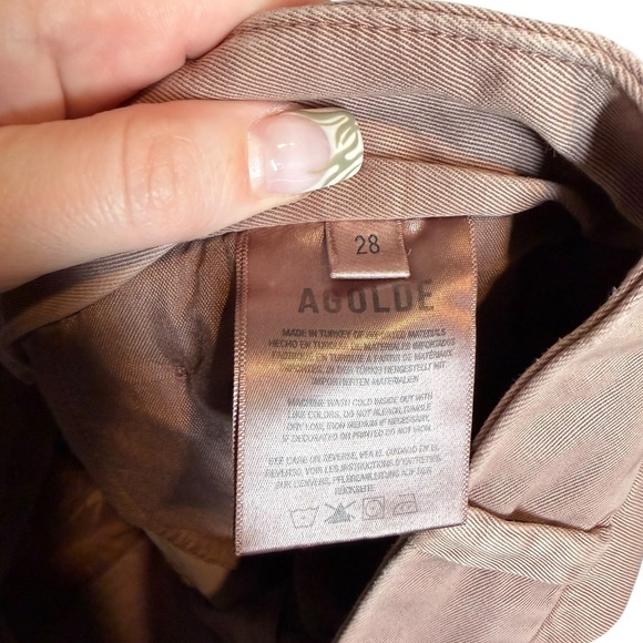 AGOLDE Becker High Waisted Pleated Wide Leg Pants Rosewood Pink Size 28 - Picture 6 of 11